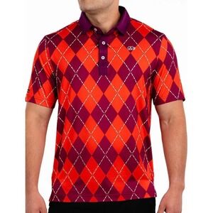 Good Good Golf Argyle Performance Polo Mens Size S UPF50 Preppy Country Club